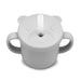 caption-Soft silicone cup with straw and handles in grey