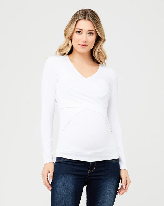 caption-This white shirt is excellent for nursing or maternity