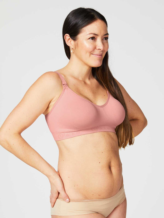 caption-Rock Candy Maternity and Nursing Bra in rosewood pink