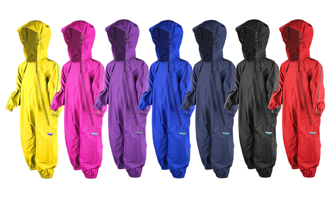 caption-Colourful, breathable, windproof, reinforced one-piece children's rainsuits