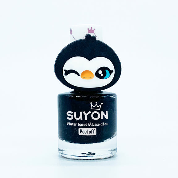 caption-Suyon Peel-off Nail Polish with Penguin Ring and Black Polish