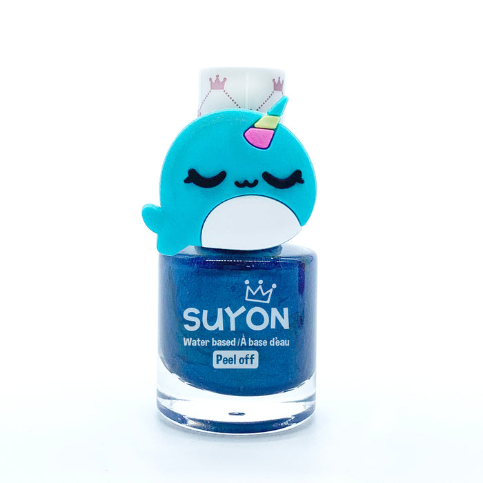 caption-Suyon Peel-off Blue Nail Polish with Narwhal Blue Ring