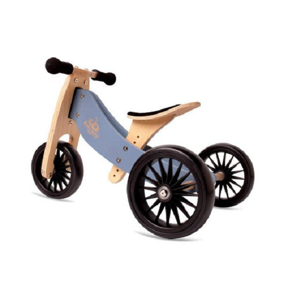 Wooden Trike to Balance Bike in Blue