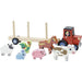 caption-6 Wooden Toy Animals and Peg Tractor Trailer