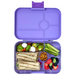 caption-Yumbox Tapas in Ibiza Purple with 5 compartments holds 4.2 cups of food + dip